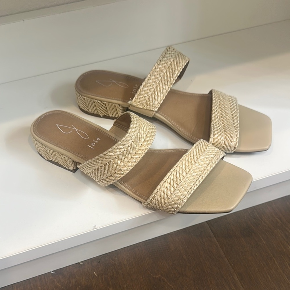Joie Tan Sandals with Woven Straps